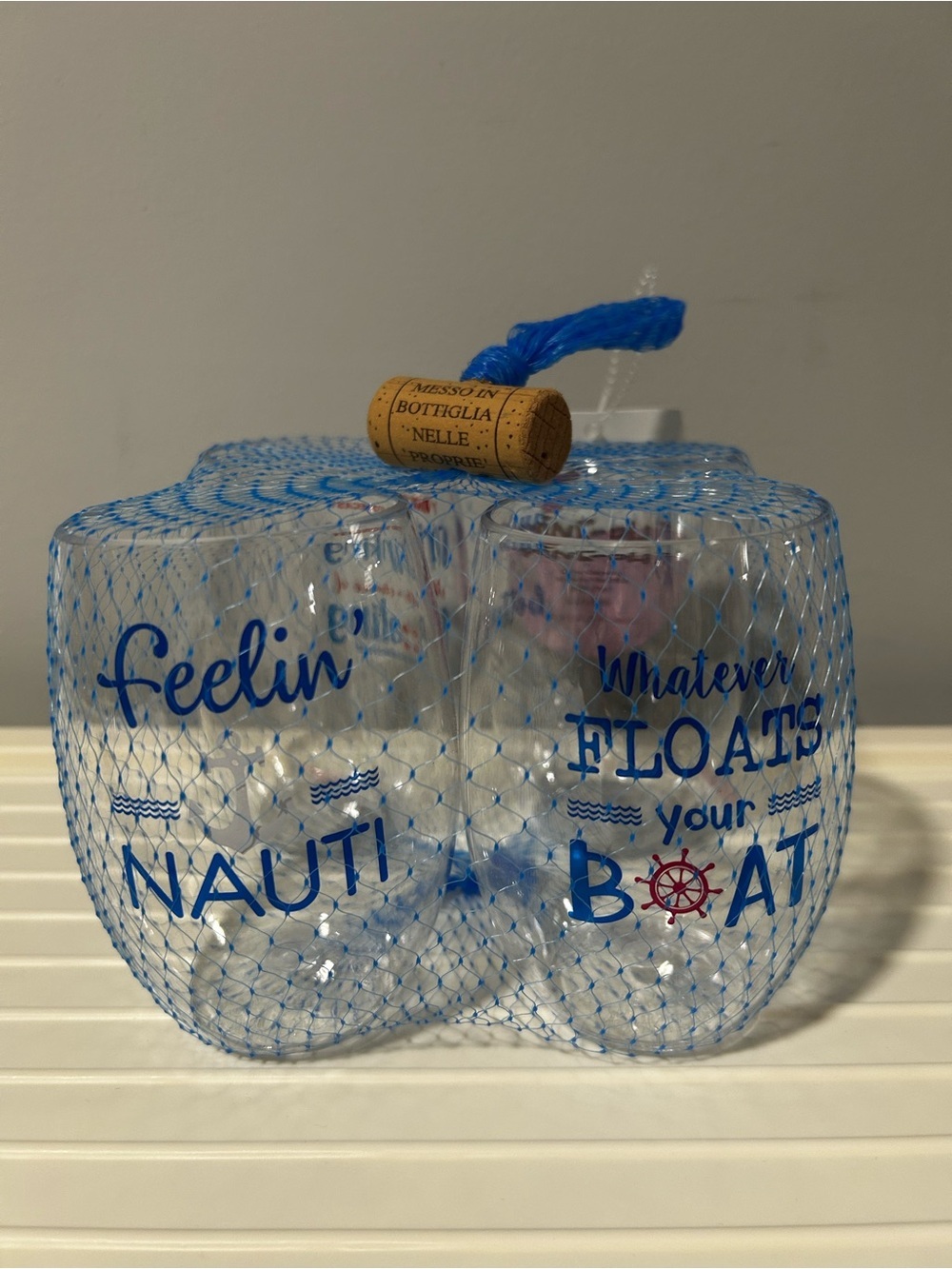 NWT Boat Themed Shatterproof Plastic Stemless Wine Glasses ⚓️